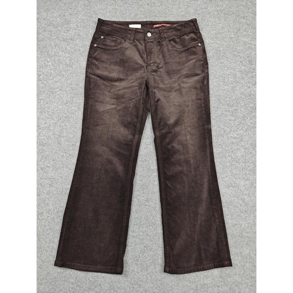 Pilcro Pants - Pilcro Pants Womens 28 Petite Brown Corduroy Straight Leg Stretch Dress